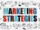 Marketing Strategies Concept. Marketing Strategies Drawn on White Wall. Marketing Strategies in Multicolor. Doodle Design. Modern Style Illustration. Line Style Illustration. White Brick Wall.