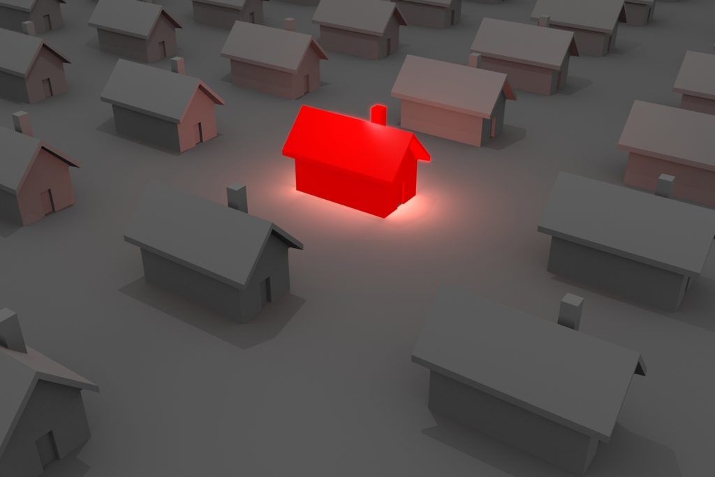 Glowing Red House