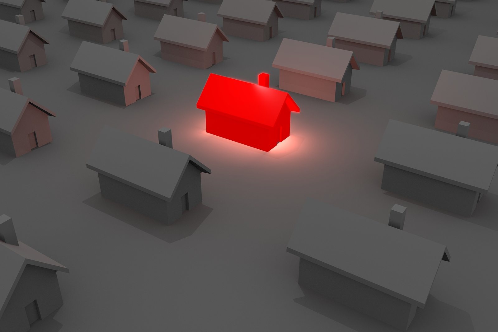 Glowing Red House
