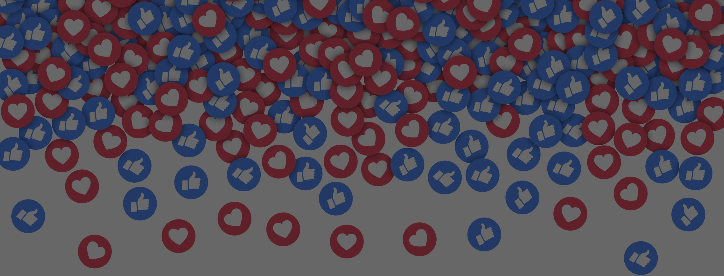 facebooks thumbs and hearts in pile