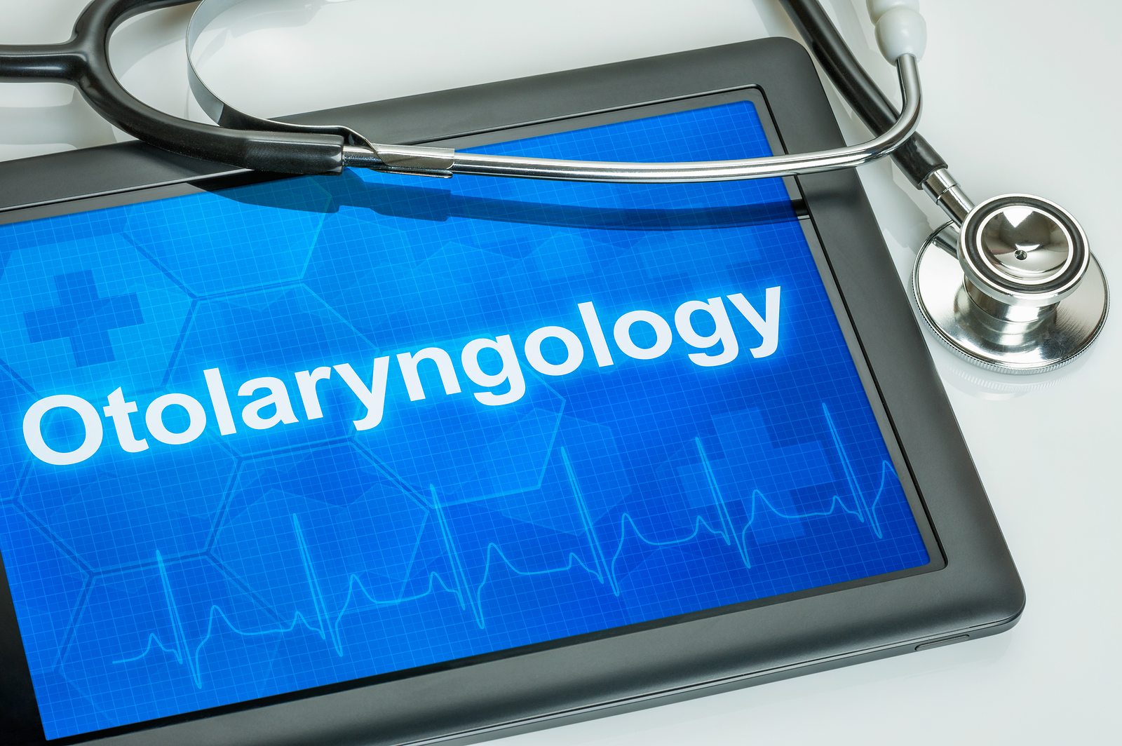 Tablet with the medical specialty Otolaryngology on the display