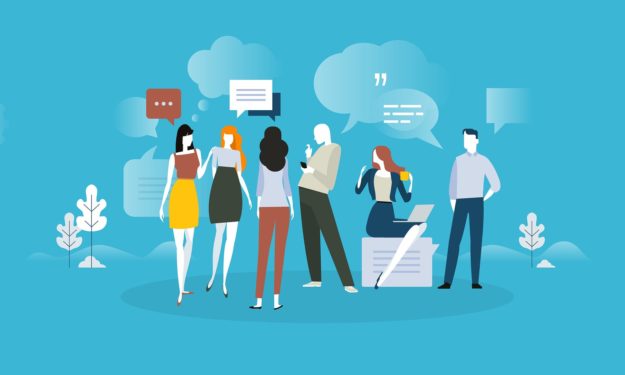 client testimonials and comments. Flat design concept for social media, product review, forum, communication. Vector illustration for web banner, advertising material.