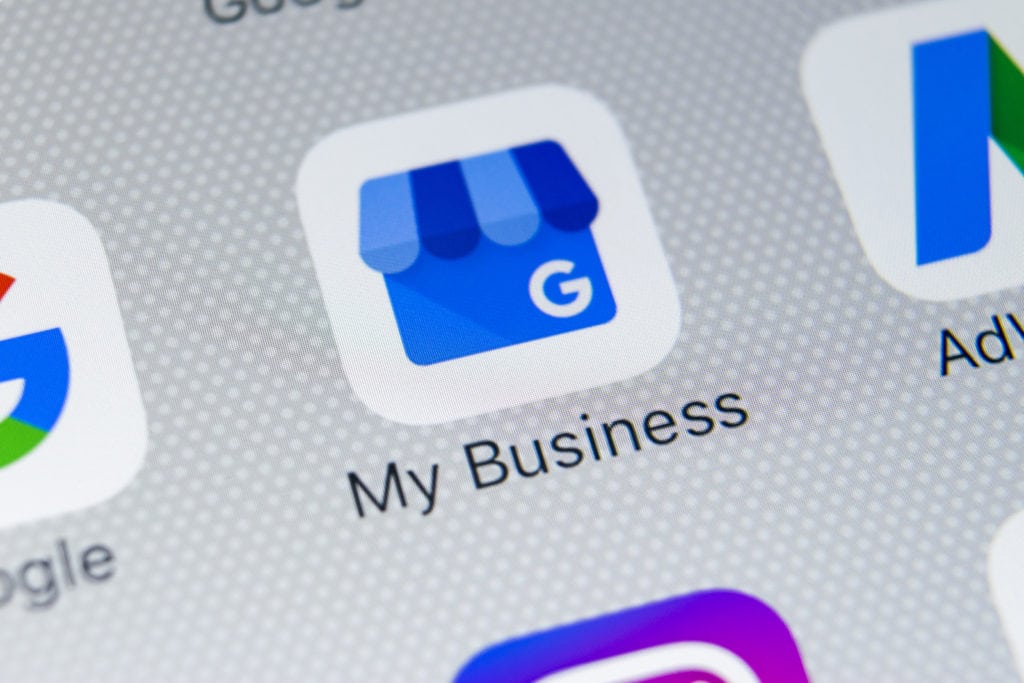 google my business application on mobile phone