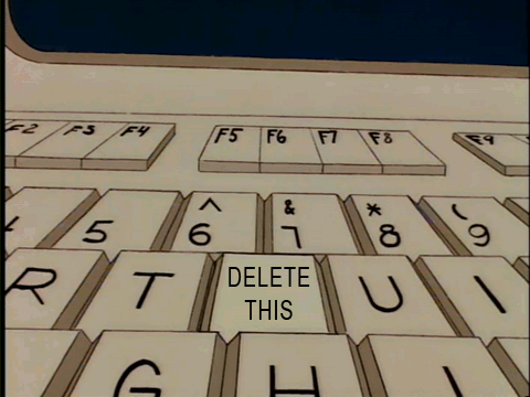 bird repeatedly hitting delete this button